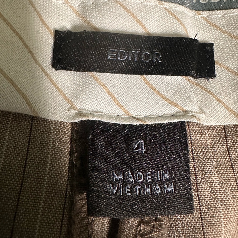 Express Design Studio Editor Size 4 Tan Pinstripe… - image 5